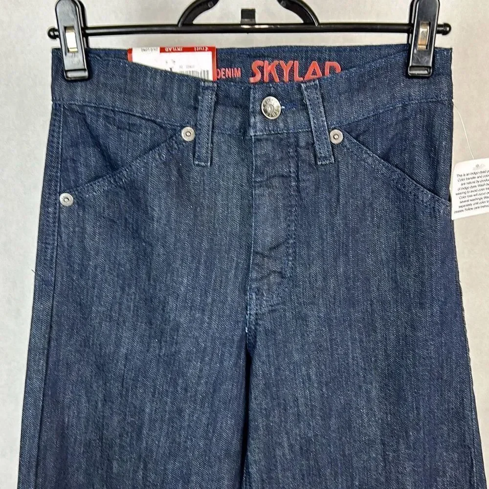 NEW Cruel Girl Denim Skylar Trouser Jeans Sky-High Rise Wide Leg Sz 34/17 Dark W